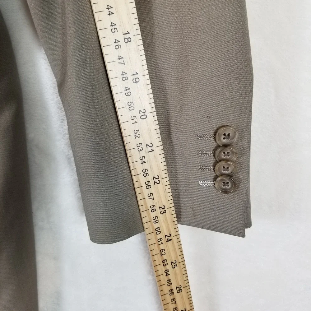 Hammer Made Blazer Mens 42R Taupe Wool 2-Button Suit Jacket PX2NSFP